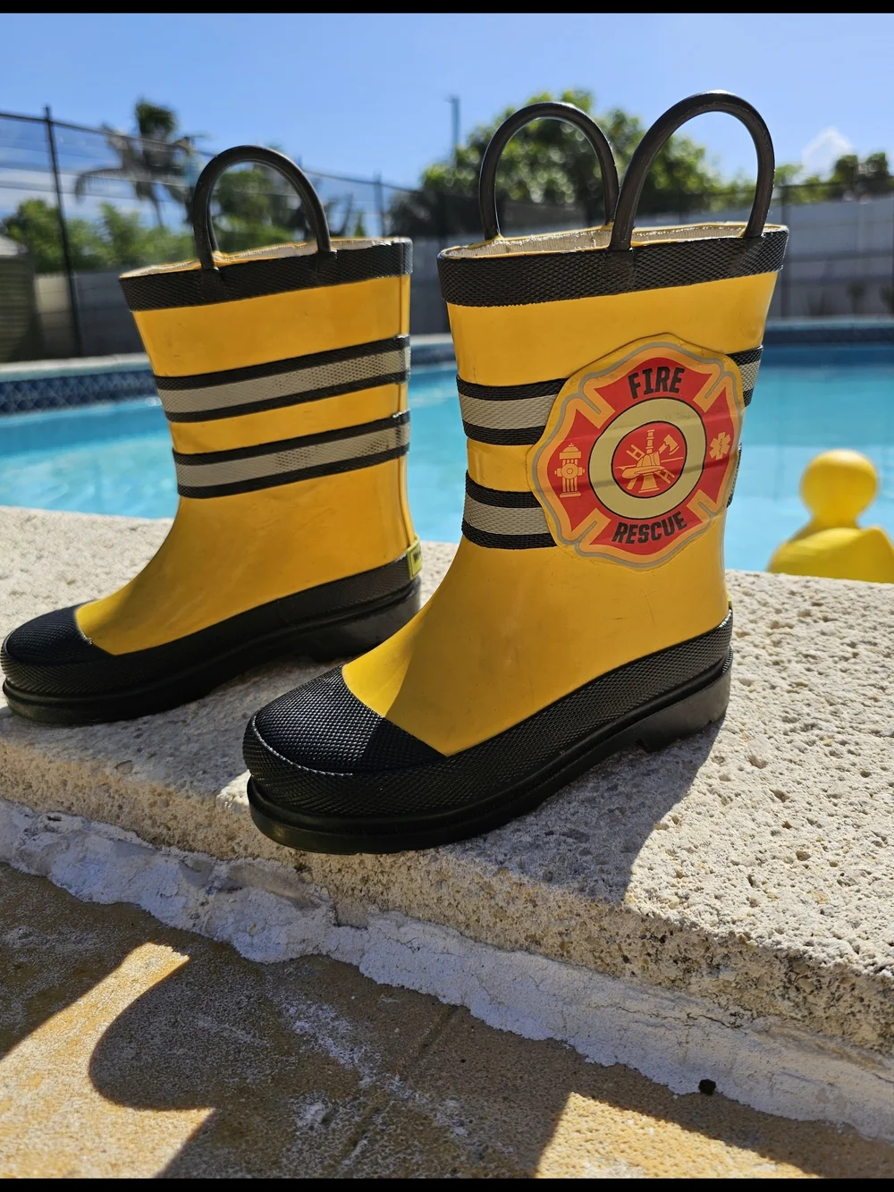 Western Chief Kids Yellow & Black Fire Rescue Rain Boots